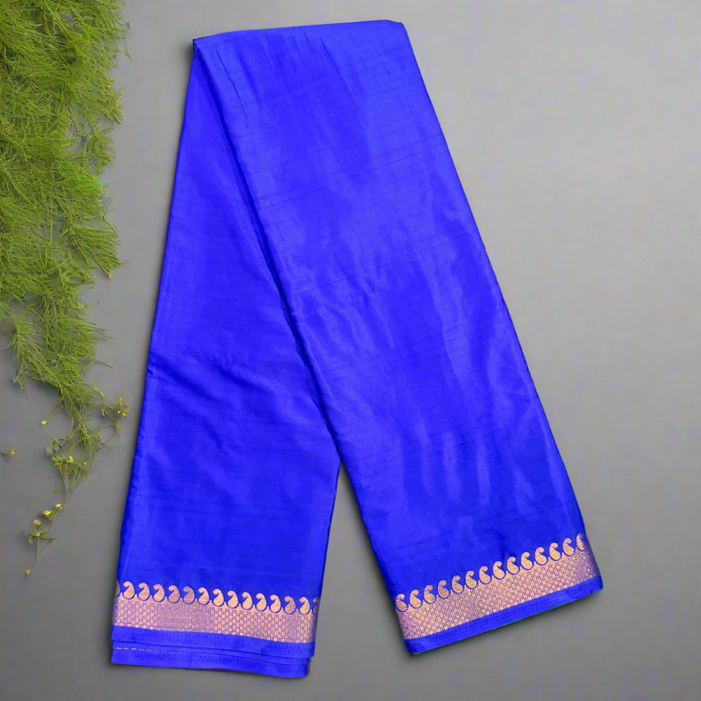 blue semi mysore silk