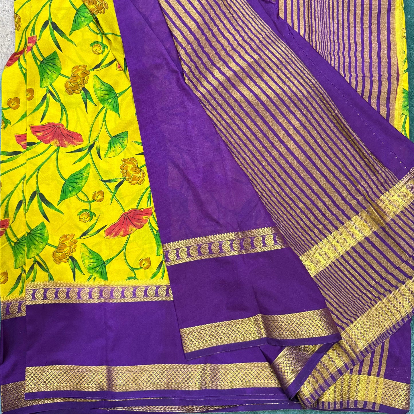 Digital semi Mysore Silk Crepe Saree