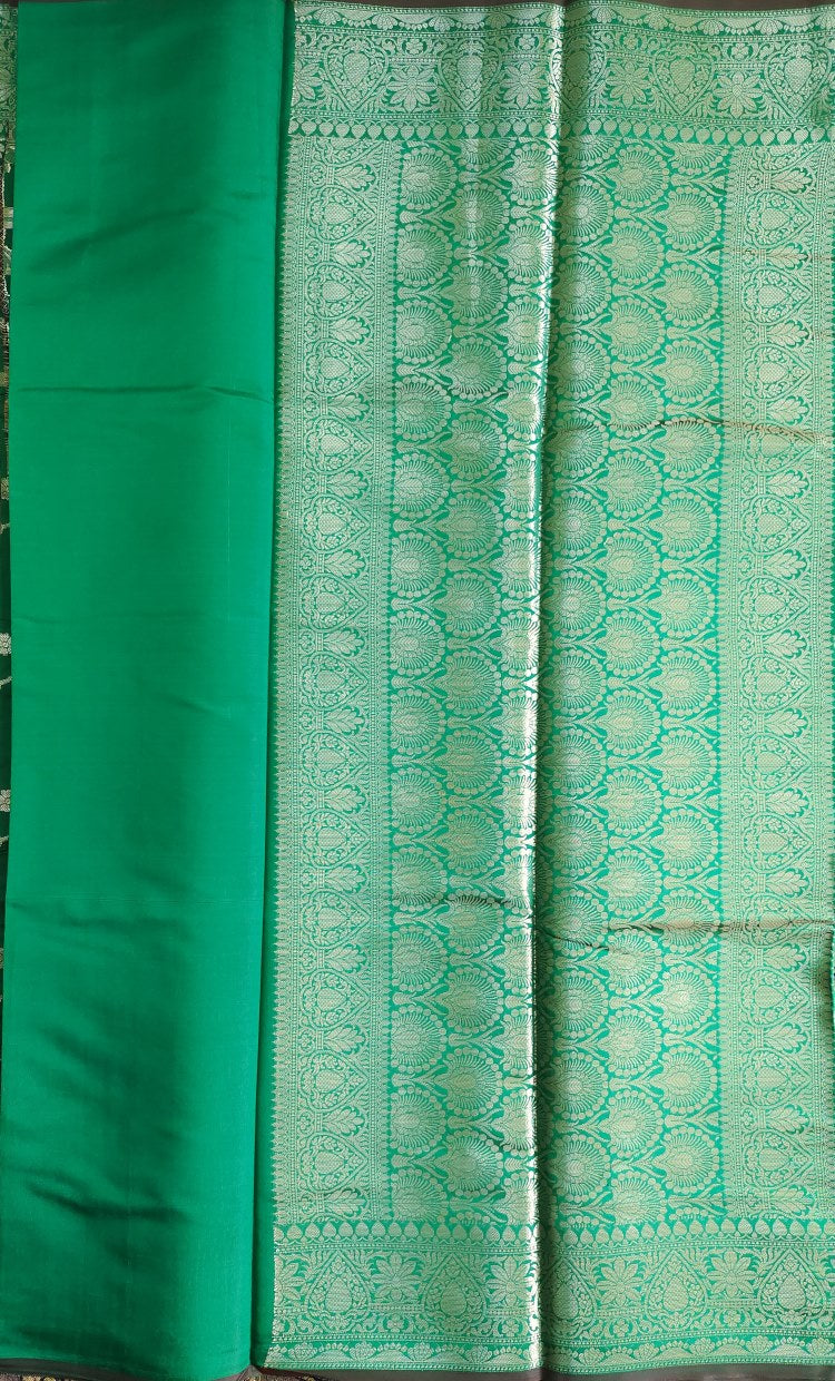 Green Taffeta Tanchui Silk Saree