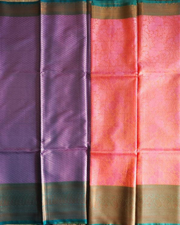 Pink Banarasi Kora Muslin Saree