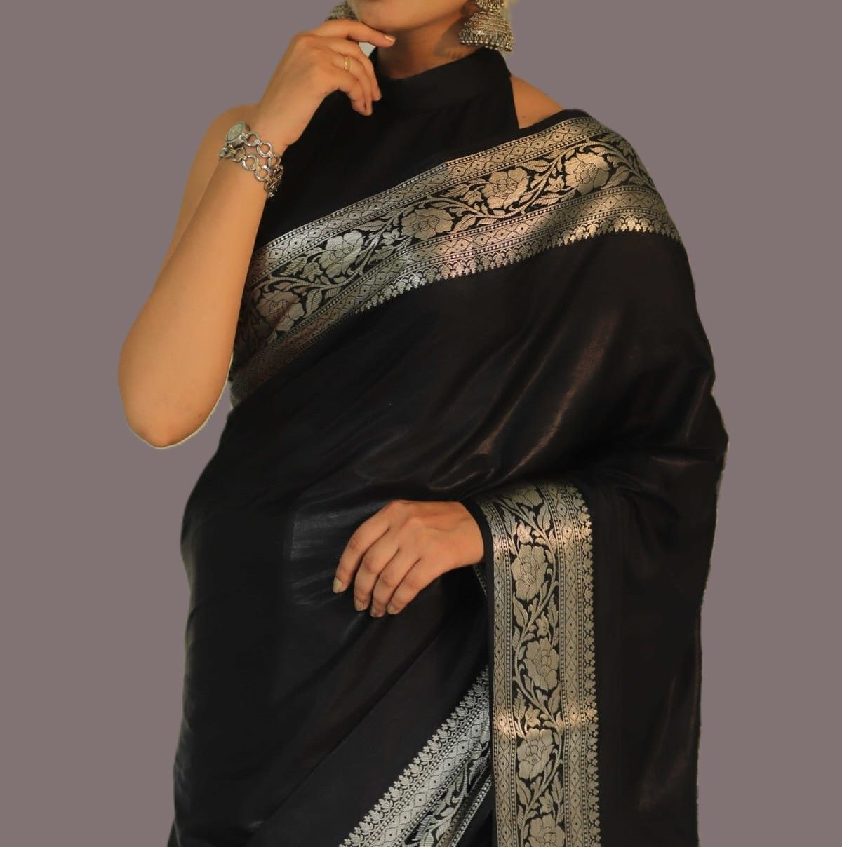 Black Wam Silk Saree