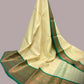 Cream Banaras Kora Muslin Saree