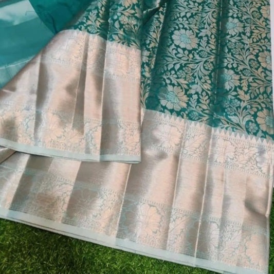 Sea Green Tanchui Silk Saree