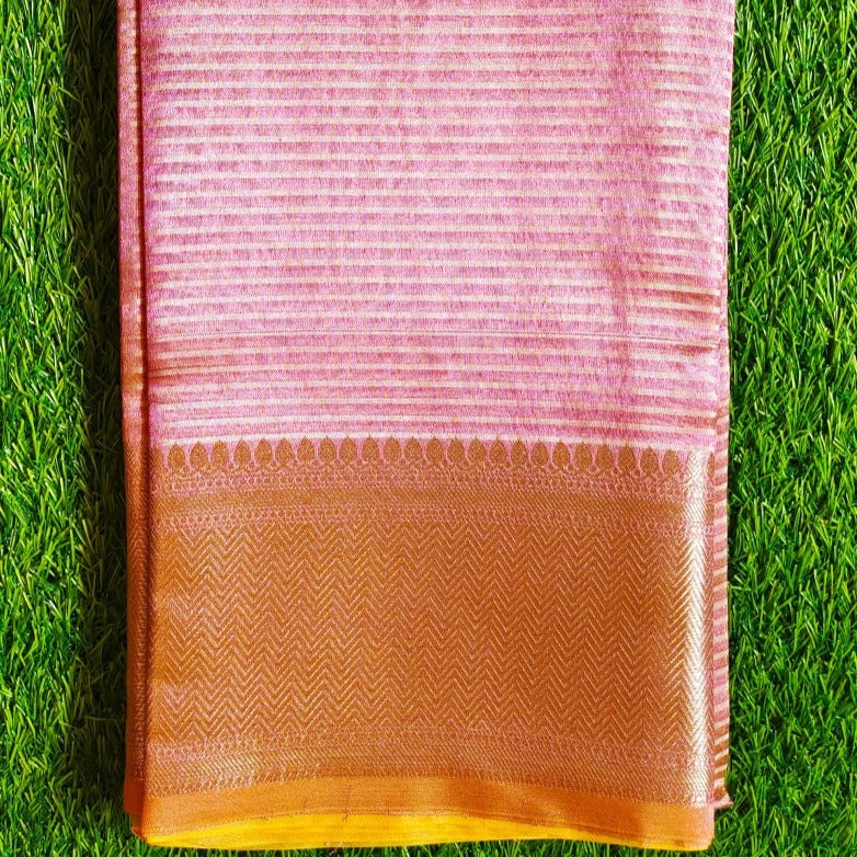 Pink Banarasi Handwoven Tissue Saree