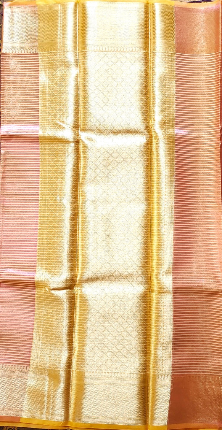 Pink Banarasi Handwoven Tissue Saree