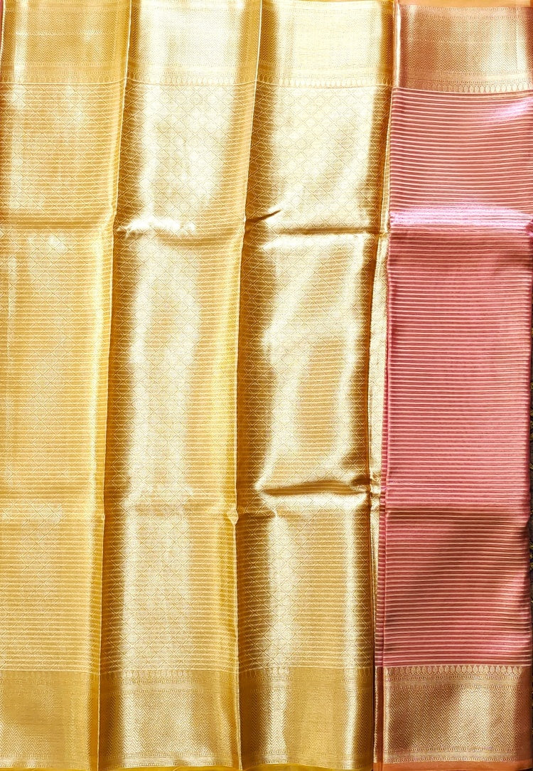 Pink Banarasi Handwoven Tissue Saree