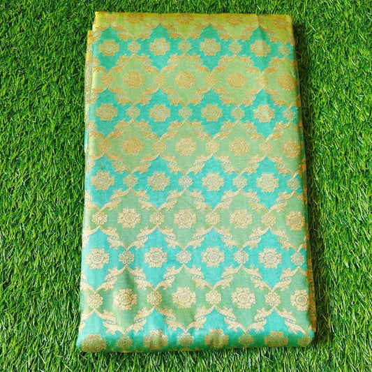 Sea Green Semi Banarasi Saree