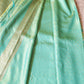 Sea Green Semi Banarasi Saree