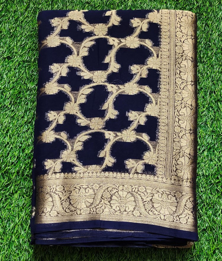 Semi Georgette Jaal Saree