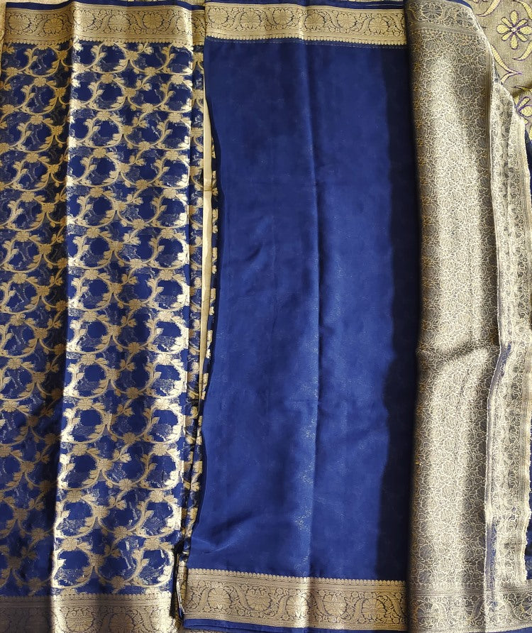 Semi Georgette Jaal Saree