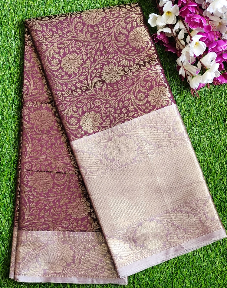 Deep Purple Tanchui Silk Saree