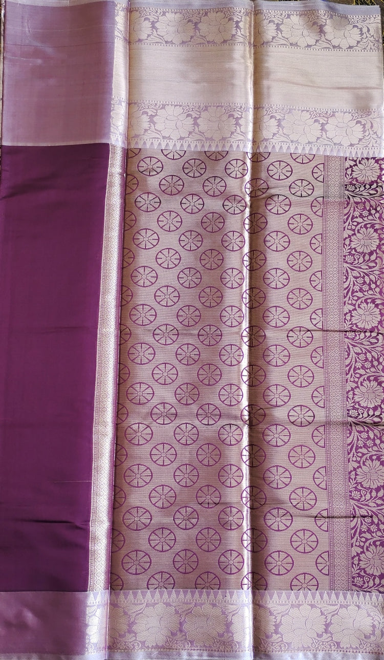 Deep Purple Tanchui Silk Saree