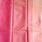 Pink Contrast Banaras Kora Muslin Saree