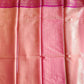 Pink Contrast Banaras Kora Muslin Saree