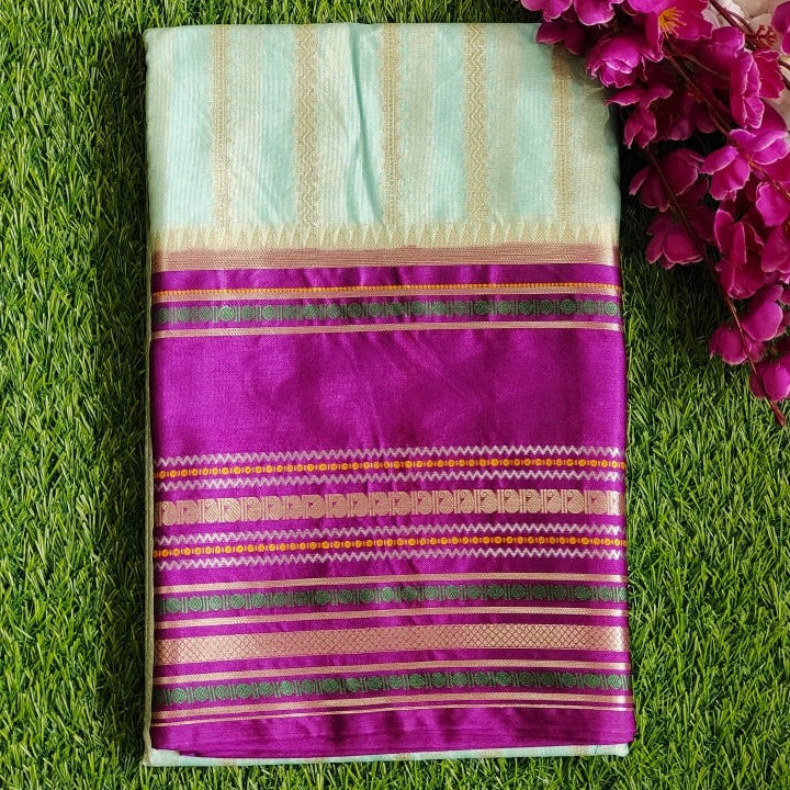 Blue Handwoven Banarasi Wam Silk Saree