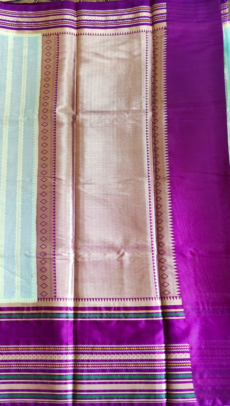 Blue Handwoven Banarasi Wam Silk Saree