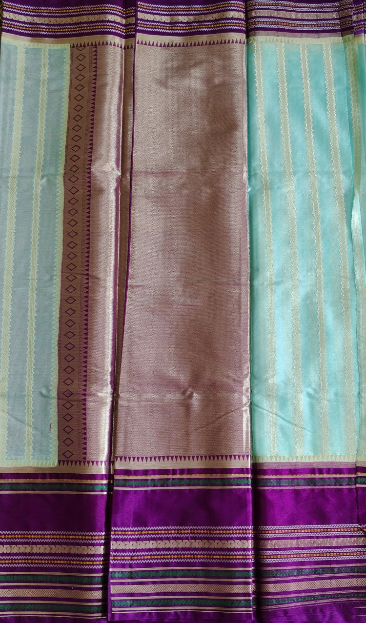 Blue Handwoven Banarasi Wam Silk Saree