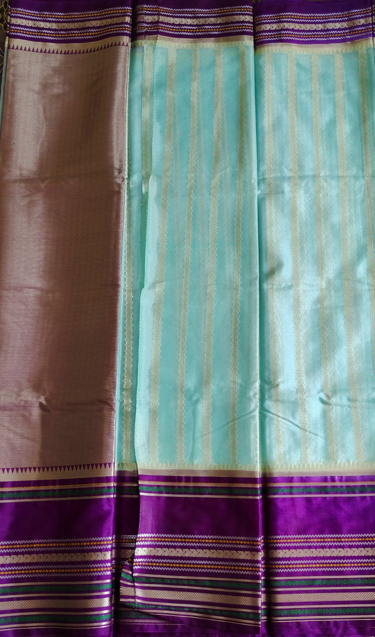 Blue Handwoven Banarasi Wam Silk Saree