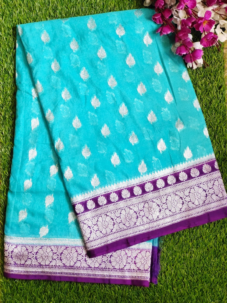 Handwoven Banarasi Katan Georgette Saree