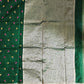 Green organza embroidered saree