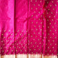 Pink organza embroidered saree