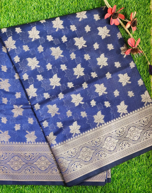 Blue Semi Organza Saree