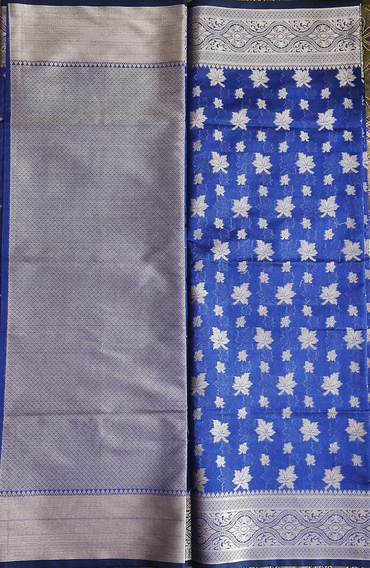 Blue Semi Organza Saree