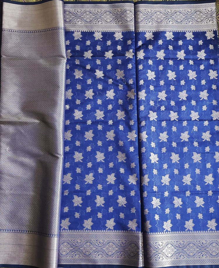 Blue Semi Organza Saree