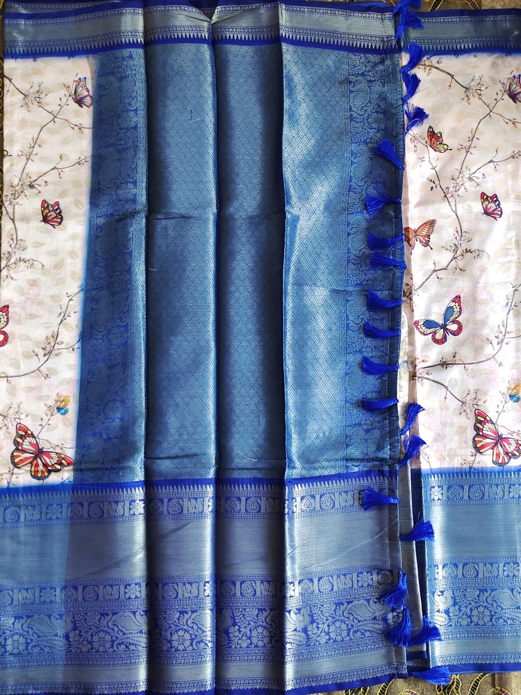 Kanchi butterfly Print Silk Saree