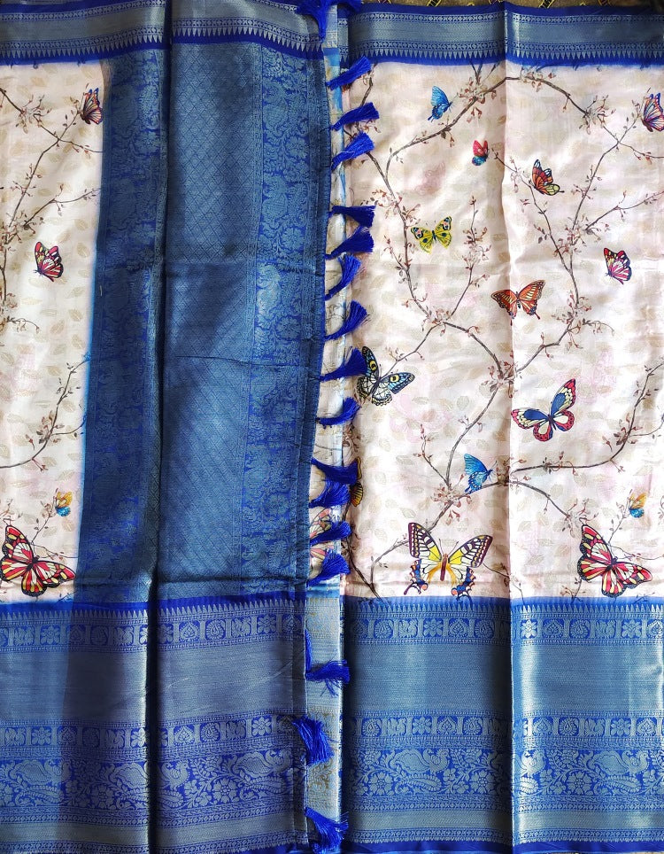 Kanchi butterfly Print Silk Saree