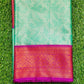 Blue and Pink Banaras Kora Muslin Saree