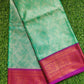 Blue and Pink Banaras Kora Muslin Saree
