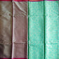 Blue and Pink Banaras Kora Muslin Saree
