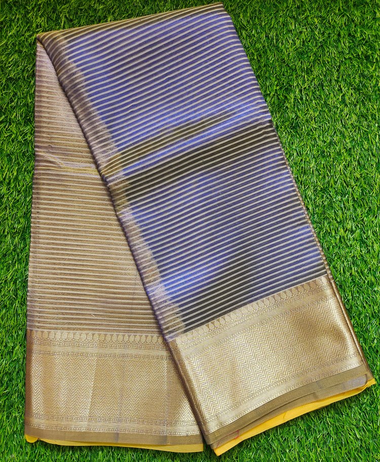 Blue Banarasi Handwoven Tissue Saree