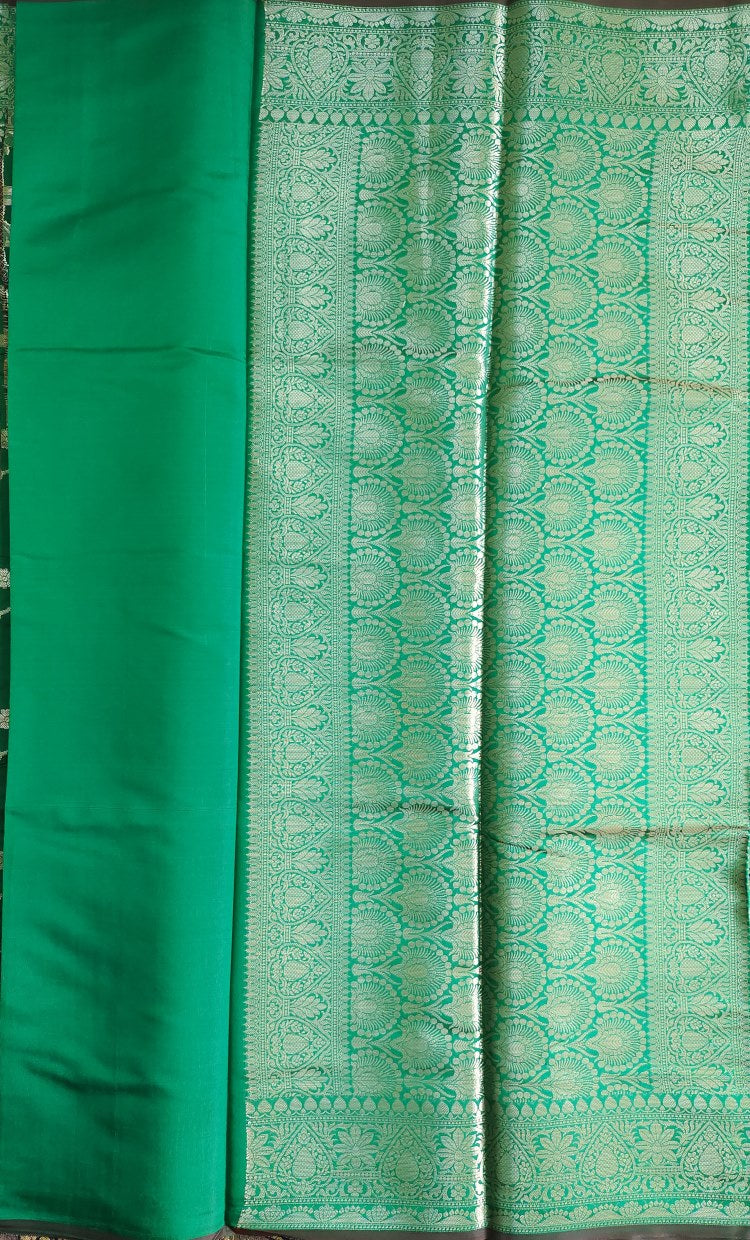 Green Taffeta Tanchui Silk Saree