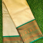 Cream Banaras Kora Muslin Saree