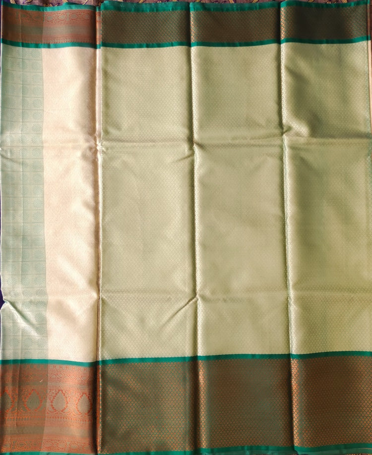 Cream Banaras Kora Muslin Saree