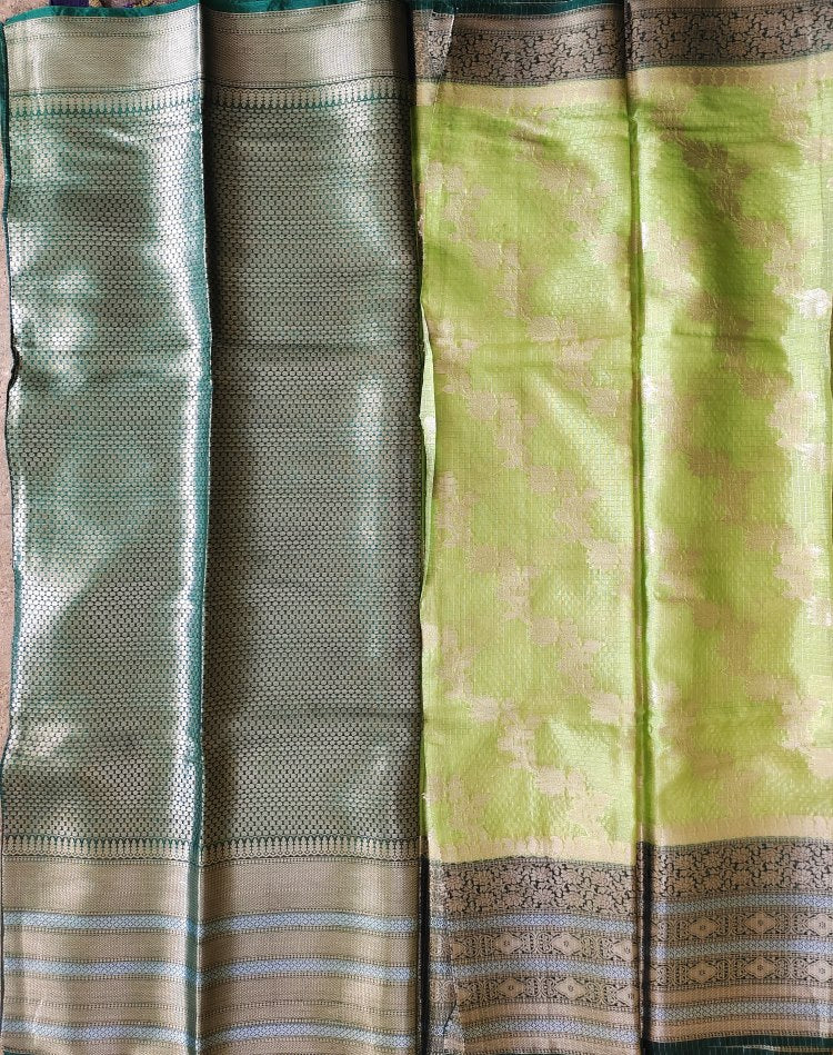 Green Warm Silk Check Saree