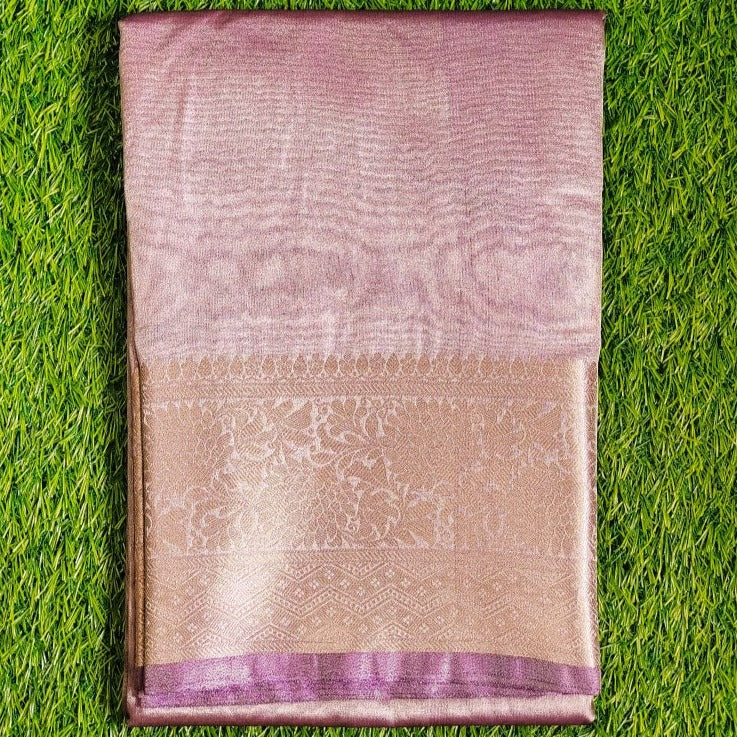 Purple Banarasi Handwoven Tissue silk Saree