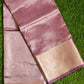Purple Banarasi Handwoven Tissue silk Saree