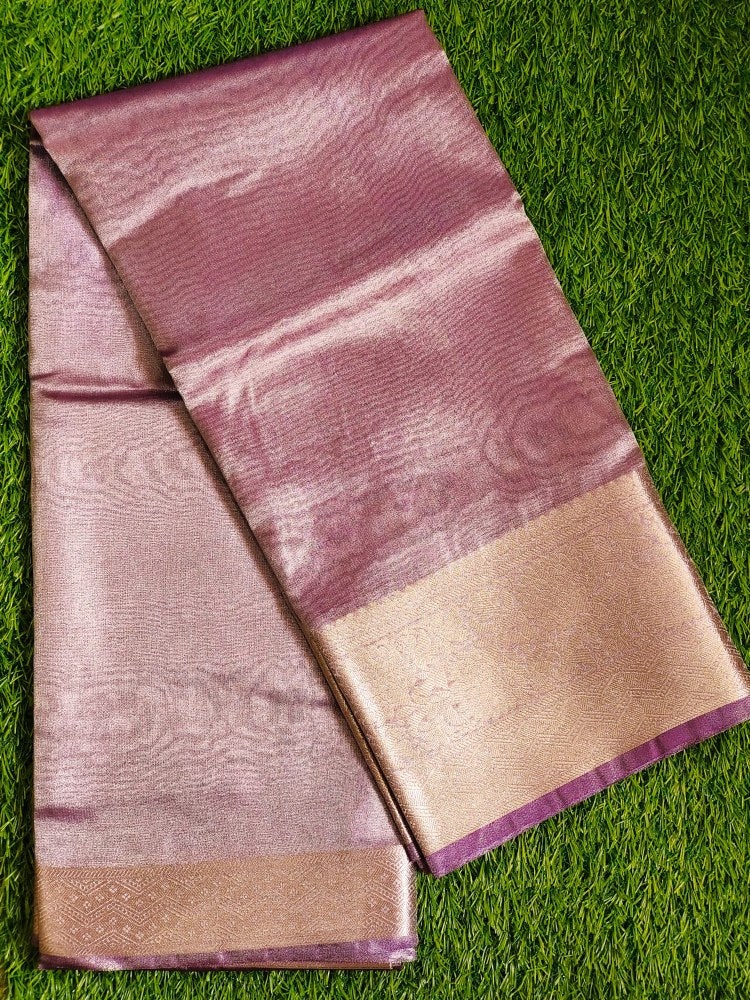 Purple Banarasi Handwoven Tissue silk Saree