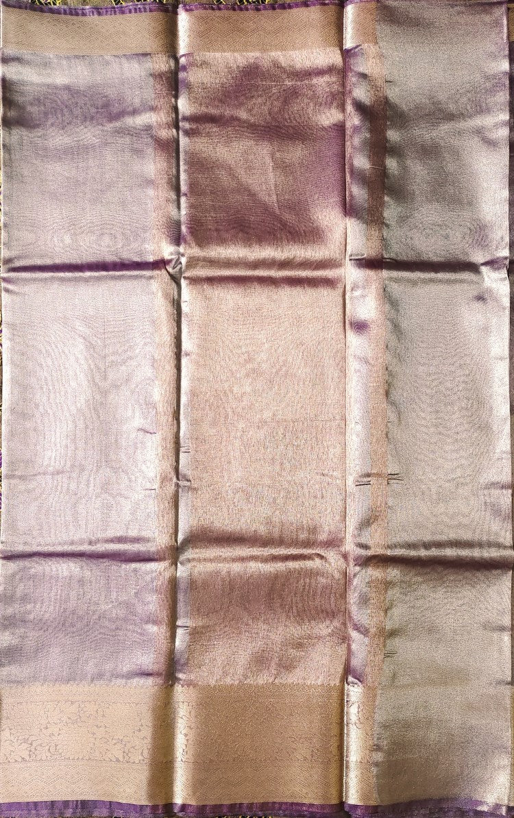 Purple Banarasi Handwoven Tissue silk Saree