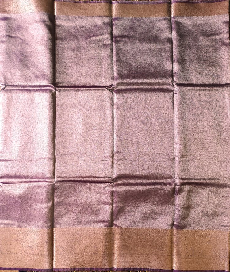 Purple Banarasi Handwoven Tissue silk Saree