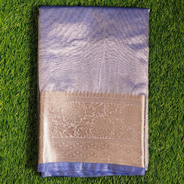 Blue Banarasi Handwoven Tissue silk Saree