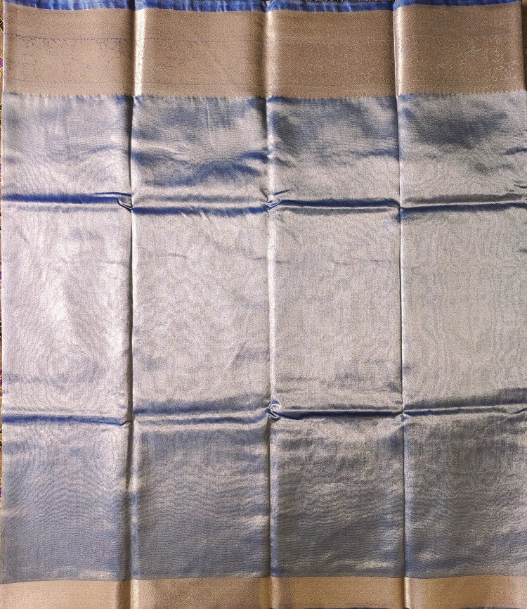 Blue Banarasi Handwoven Tissue silk Saree