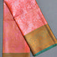 Pink Banarasi Kora Muslin Saree