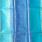 Blue Banaras Kora Muslin Saree