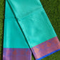Light Blue Banaras Kora Muslin Saree