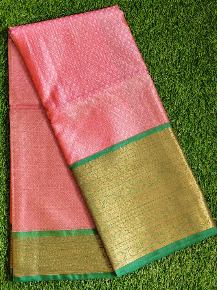 Light Pink Banaras Kora Muslin Saree