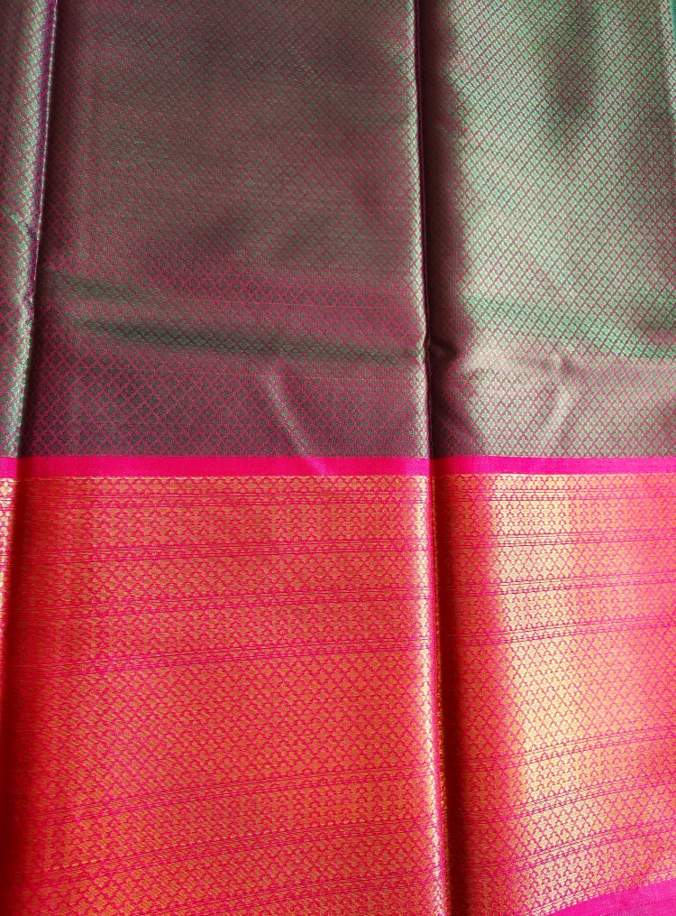 Teal Banaras Kora Muslin Saree